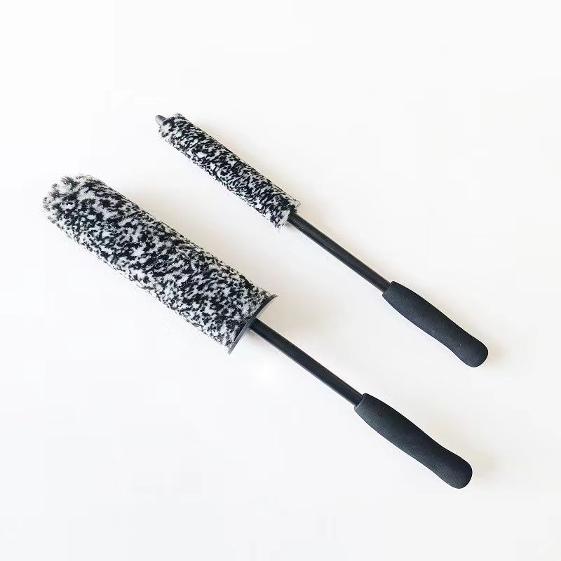 Hot Selling Black White Microfiber Wheel Brush Kit Tire Long Reach Bendable Car Wash Wheel Brushes Cleaning Detail Brush