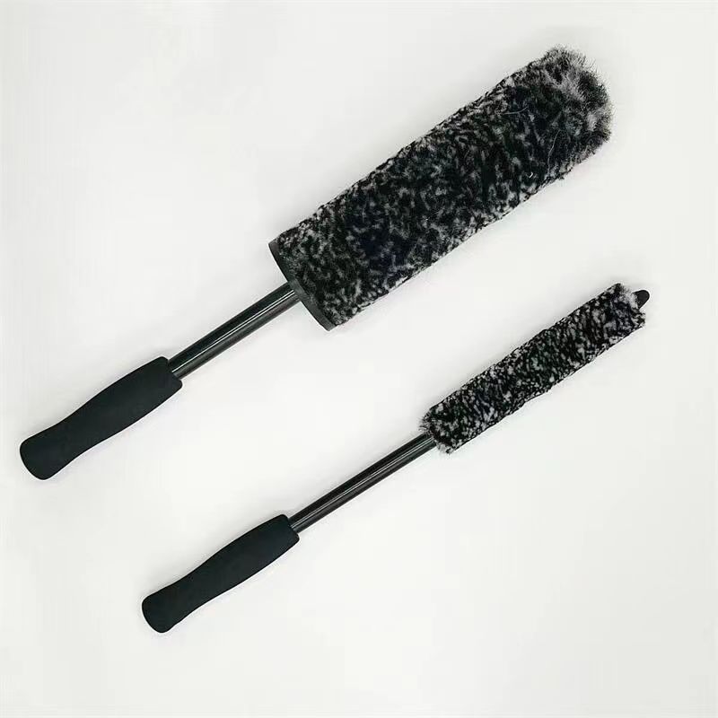 Hot Selling Black White Microfiber Wheel Brush Kit Tire Long Reach Bendable Car Wash Wheel Brushes Cleaning Detail Brush