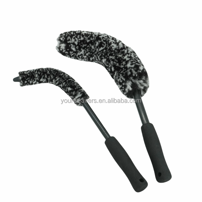 2 Pcs Car  Wheel and Rim Cleaning Brush Long Handle Vehicle Wheel Brushes Kit Microfiber Wheel Hub Bendable Tire Brush