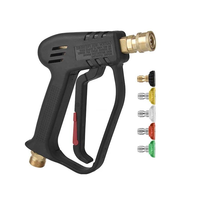 High Pressure Water Spray Washer Gun For Car Washing  Quick Connector With 5 colour Spray Nozzles Kit