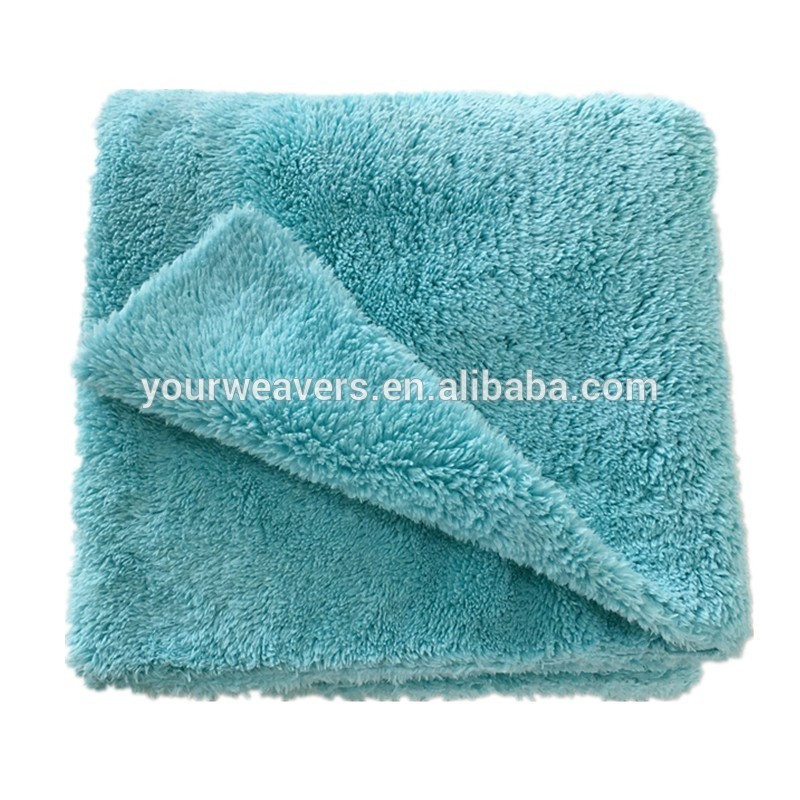 High Quality 40X60cm Fluffy Thick Plush Microfiber Car Wash Towel  Auto Edgeless Microfiber Detailing Polishing Drying Towel