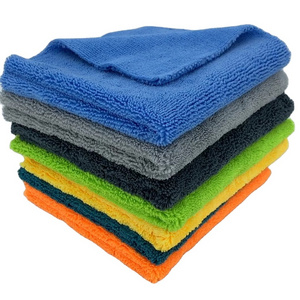 Microfiber Car Towel 40x40cm 400gsm Custom Edgeless Mikrofasertuch Super Absorbent Drying Detail Cleaning Towels for Car Wash