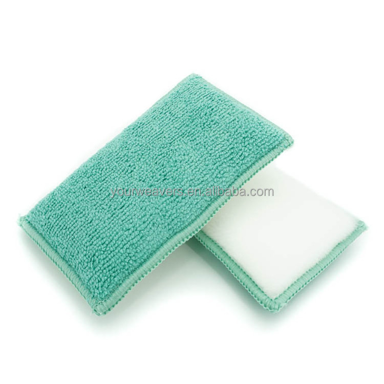 Hot High Quality Blue Short Pile Microfiber Interior Scrub Applicator Pad Polishing Car Detailing Wash Square  Sponge