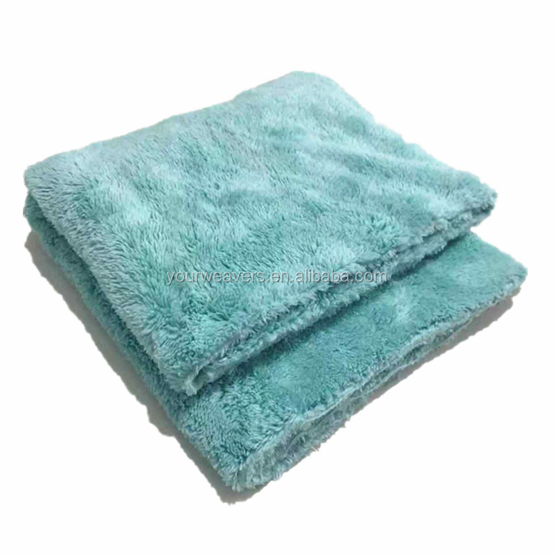 High Quality 40X60cm Fluffy Thick Plush Microfiber Car Wash Towel  Auto Edgeless Microfiber Detailing Polishing Drying Towel