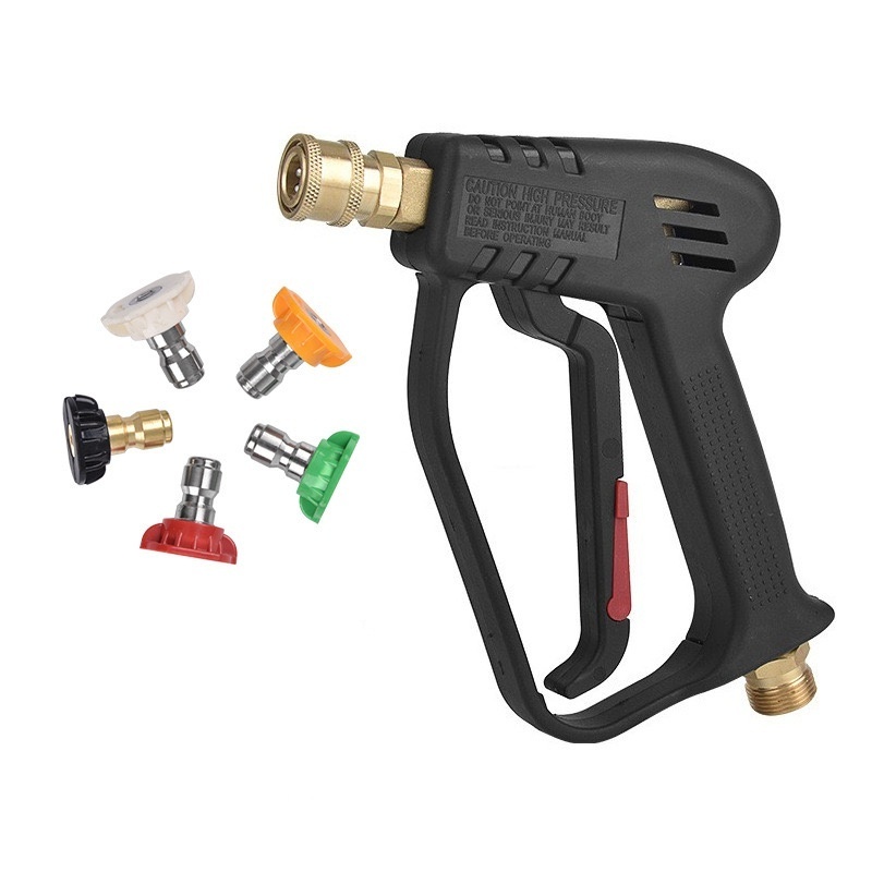 High Pressure Water Spray Washer Gun For Car Washing  Quick Connector With 5 colour Spray Nozzles Kit