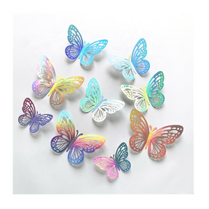 Youyu 3D Butterfly Paper Butterflies For Cake Pastry Topper Wall Wedding Home Party Decoration Mixed Sizes 8cm 10cm 12cm 12pcs