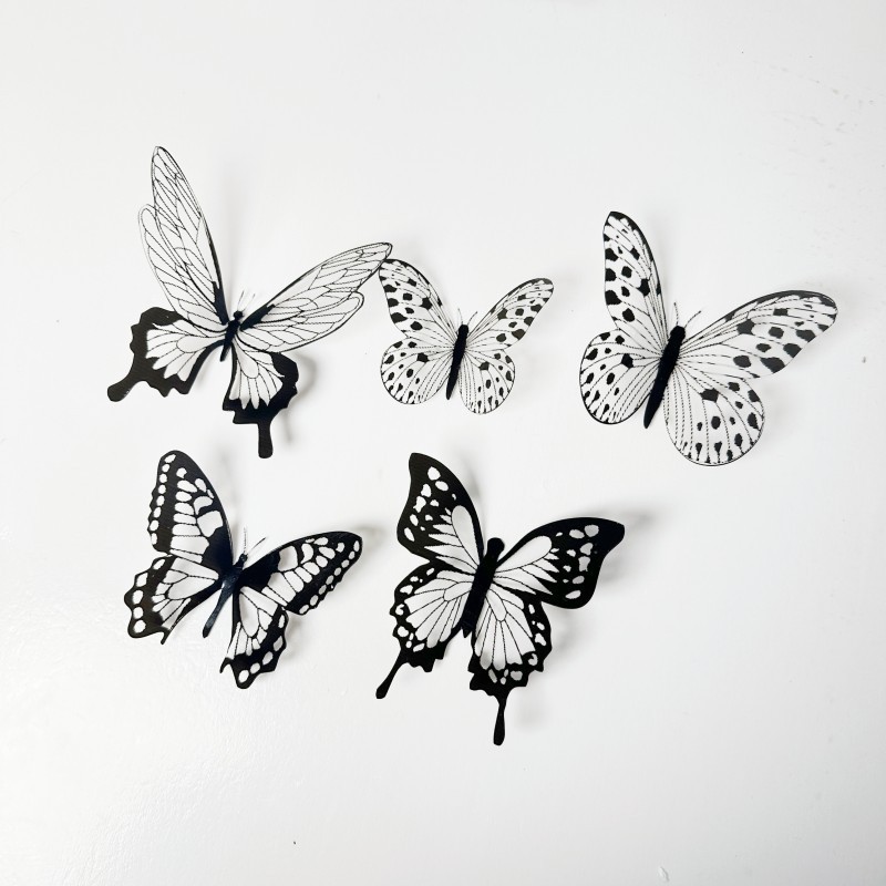 2024 Trending Product Butterfly Decorations Toppers Other Beauty Plastic Butterflies Black Butterfly For Cakes Happy Birthday