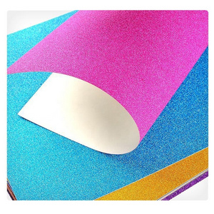 Hot Selling A4 Multicolor Craft Sheets Glitter Cardstock Sparkly Paper No Glue for DIY Cake Card Topper Invitation Card Wedding