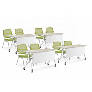 Study Chairs For Students Conference Chair Stackable seminar room flip up seat foldable training office chair with wheels