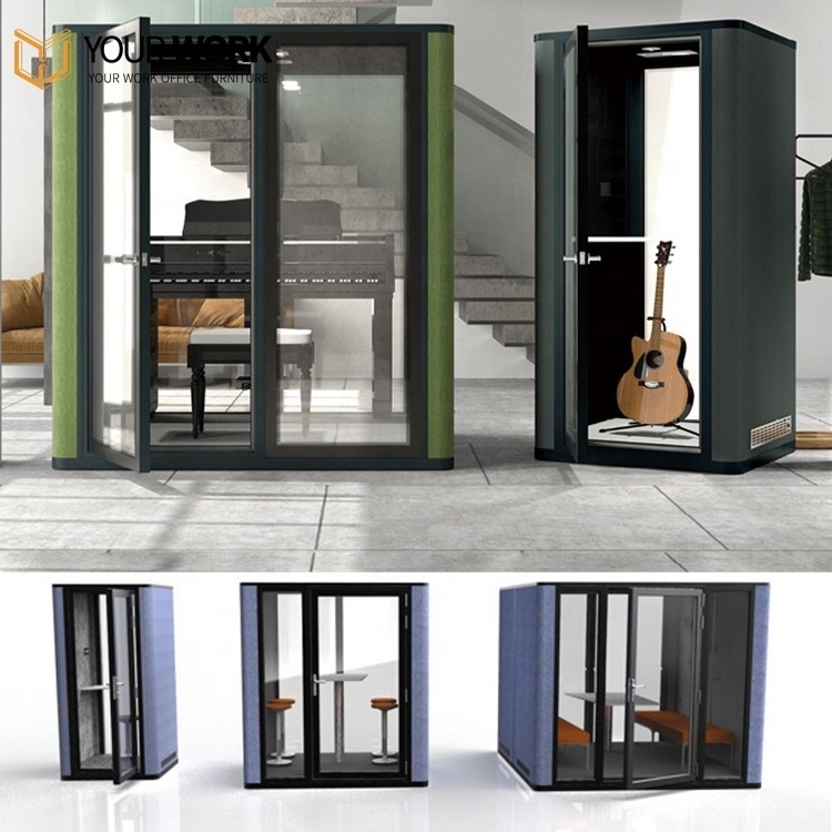 Portable Studio Office Pod Work Sound Proof Glass Pods Indoor Office Cell Phone Privacy Pod