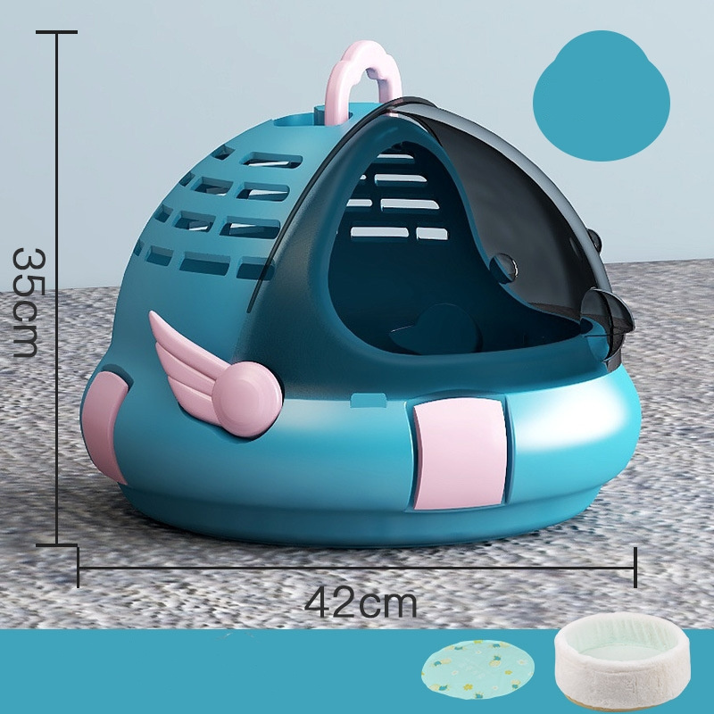 Amazon hot selling Pet Shop Fashion Little Pet Carry Carrier Litter Box Dual Plastic Angle Wings Pet Dog Cat Travel Carrier