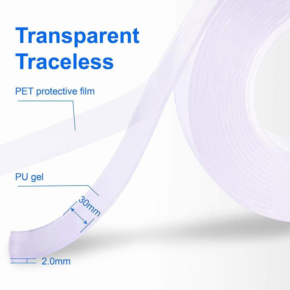 2023 Top Ranking !! Multifunctional Traceless Reusable PU Gel Adhesive Double sided Nano Bonding Tape