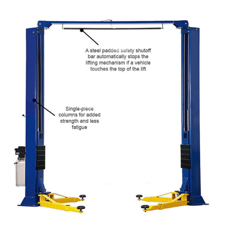 UE-QJY245DA 4 Ton hydraulic cylinder auto  2 post car lift  free standing car lift  for sale price UE-2PG4.5T