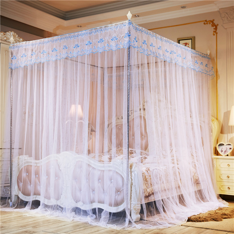 Square rectangular canopy mosquito net white color palace mosquito net double bed queen size bed king size bed mosquito net