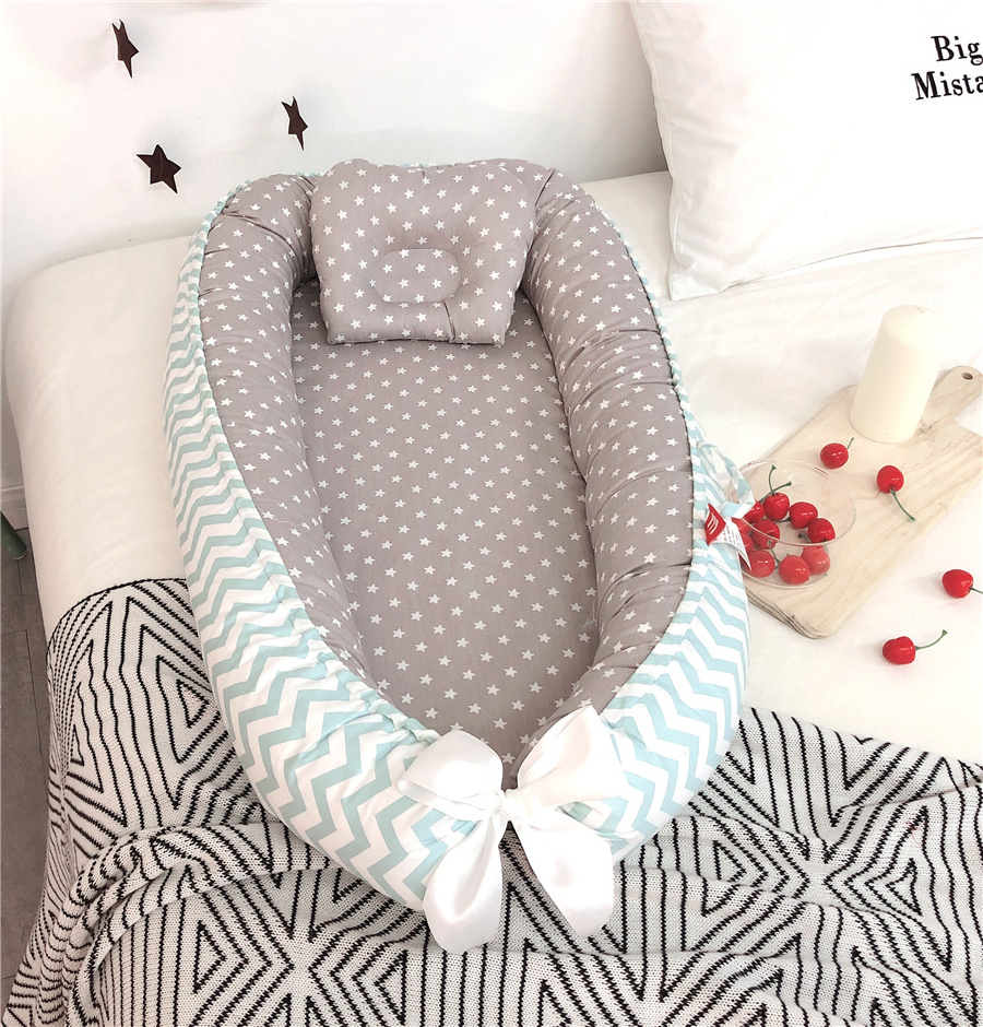 Wholesale Multifunctional 100% Cotton Safety Comfortable Portable Crib Newborn Co Sleeper Snuggle Bassinet Baby Nest