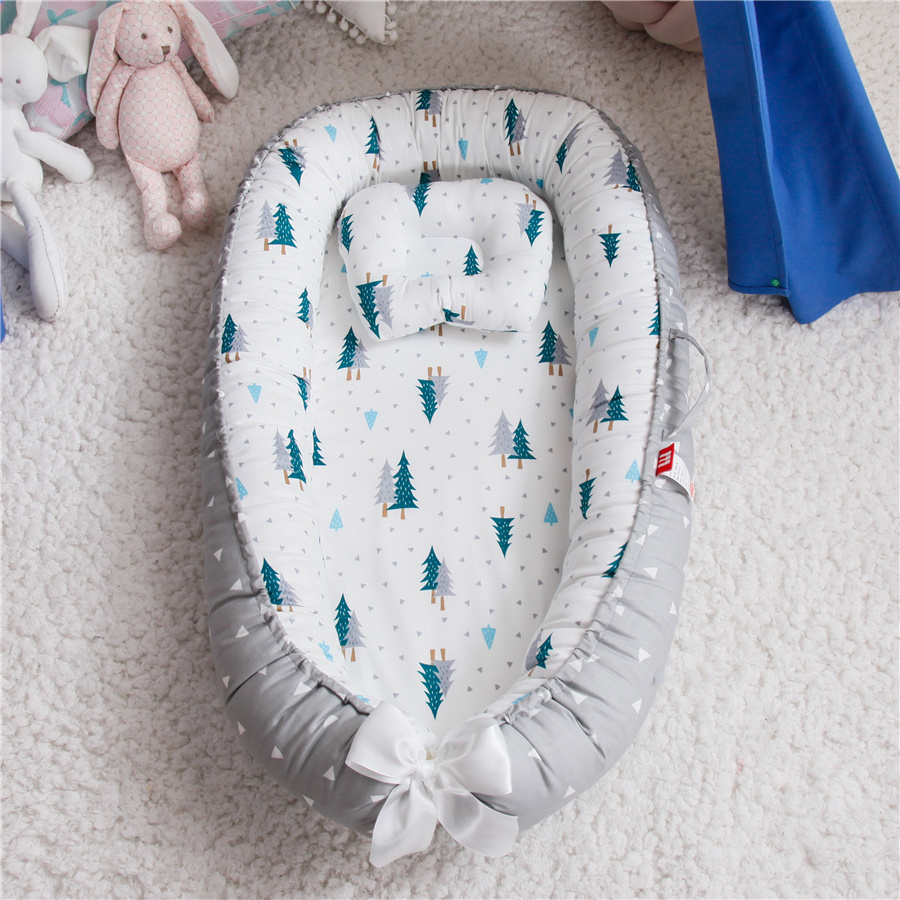 Wholesale Multifunctional 100% Cotton Safety Comfortable Portable Crib Newborn Co Sleeper Snuggle Bassinet Baby Nest