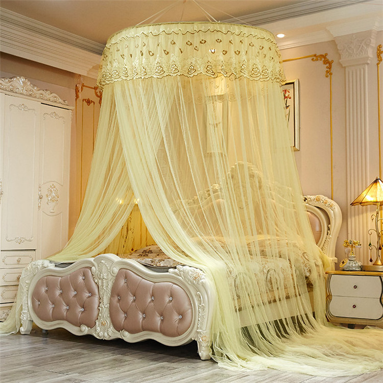 Fashionable round thickened and densified circular ceiling foldable adults hanging mosquito net