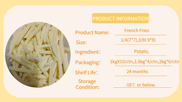 Top Quality Frozen French Fries Frozen Potato Frozen   French fries