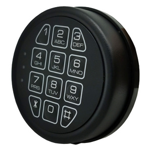 YOSEC electronic round black keypad gun safe lock with solenoid swingbolt