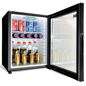 China hotel supplier 40 L single door minibar fridge semiconductor 40 liter glass door mini bar refridge