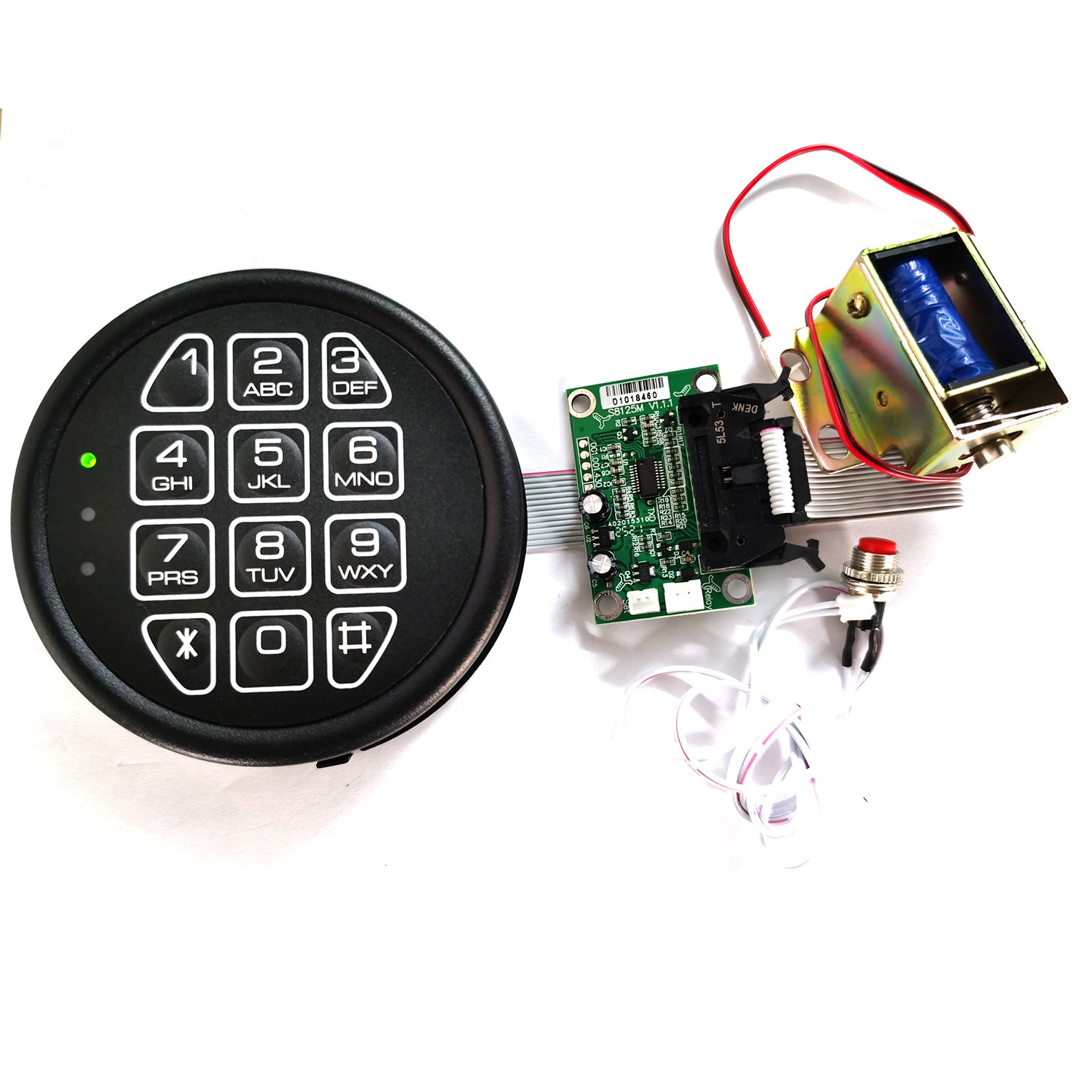 YOSEC electronic round black keypad gun safe lock with solenoid swingbolt