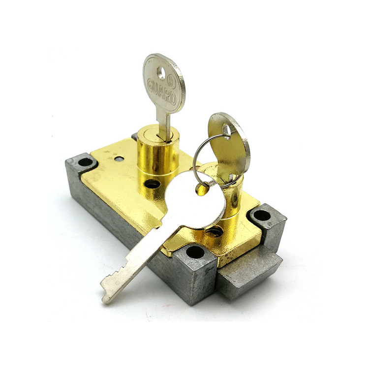 Factory direct supply safe deposit box lock 4440 with zinc alloy and brass  key plated