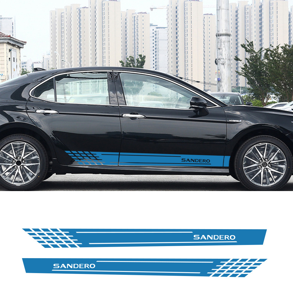 Car Side Body Vinyl Decal Sticker Racing Long Stripe Decals Graphics Self-adhesive Auto Decoration