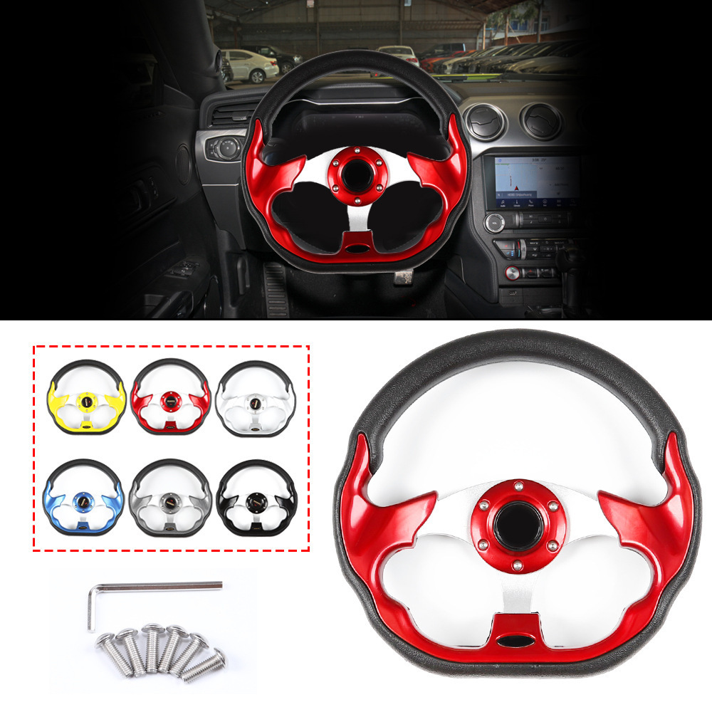 manibela jdm flat classic go kart custom game sport racing car stir Volante deportivo de coche pc leather type nd steering wheel