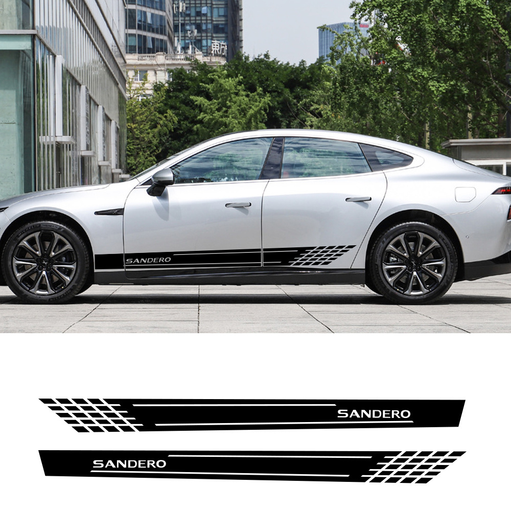 Car Side Body Vinyl Decal Sticker Racing Long Stripe Decals Graphics Self-adhesive Auto Decoration