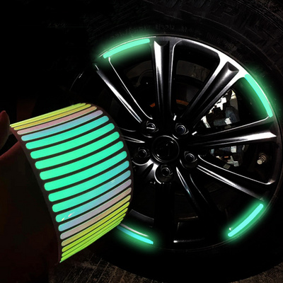 Car Sticker Rim Luminous Warning Tape Reflector Fluorescent Bike Car Motorcycle Reflective Decal Sticker