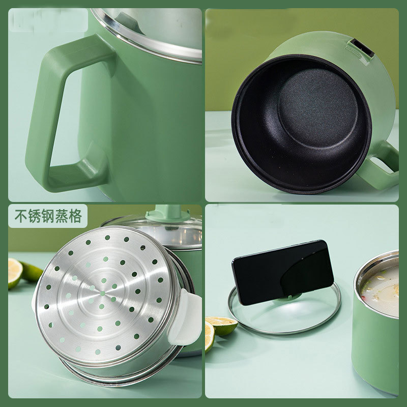 Factory Hot Selling Green Red Kitchen Smart Cooker Mini 1-2 Person Nonstick Hot Pot Sauce Pan Electric Cooking Pot