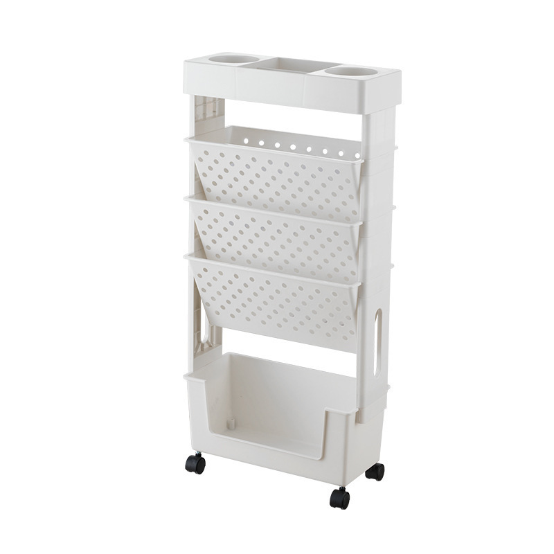 Plastic Rolling Storage Serving Shelf Organizer Mobile Multi-layer Floor Storage Rack Stationery Bookshelf Trolley Shelf