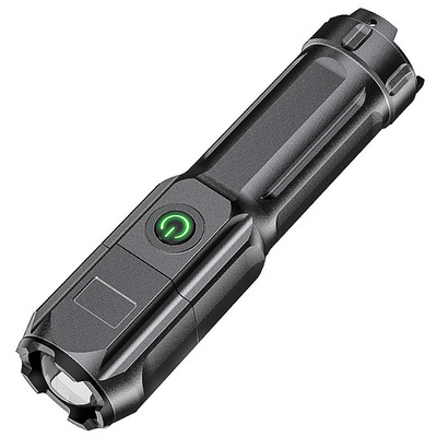 Zoom Flashlight Strong Light Rechargeable Household Outdoor Portable Durable Long-range Ultra-bright Led Abs Flashlight