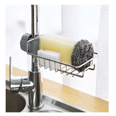 Multifunctional Stainless Steel Drain Rack Sink Faucet Shelf Single Layer Rag Sanitary Storage Rack