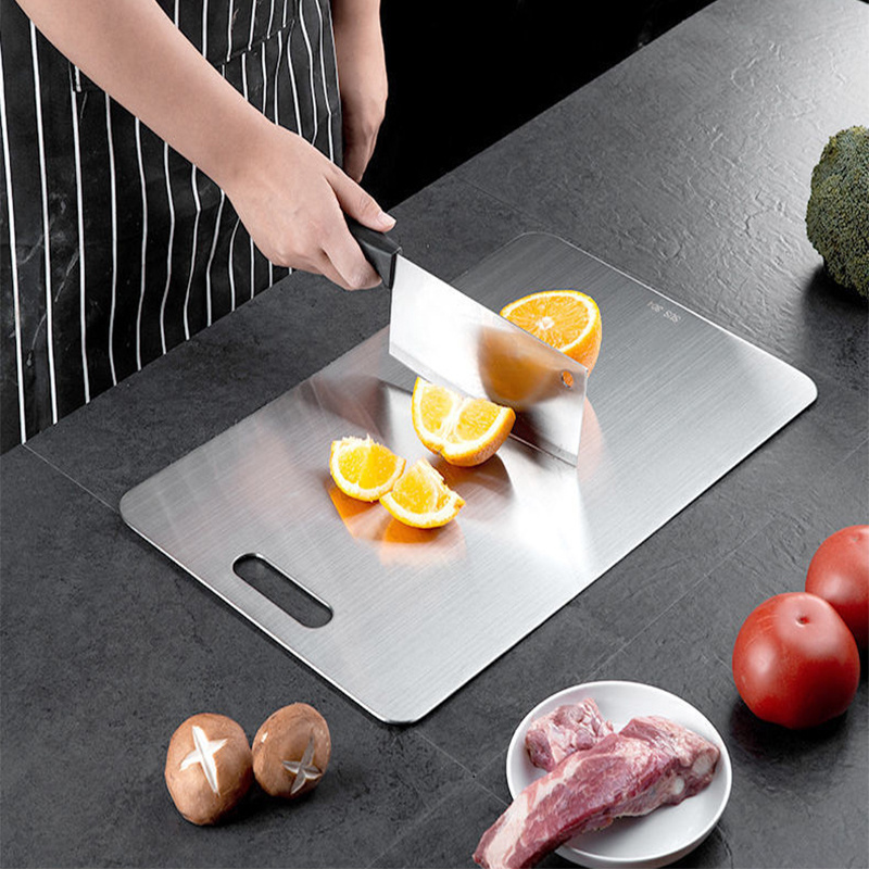 Household 304 stainless steel chopping board double sided cutting board multifunctional chopping board