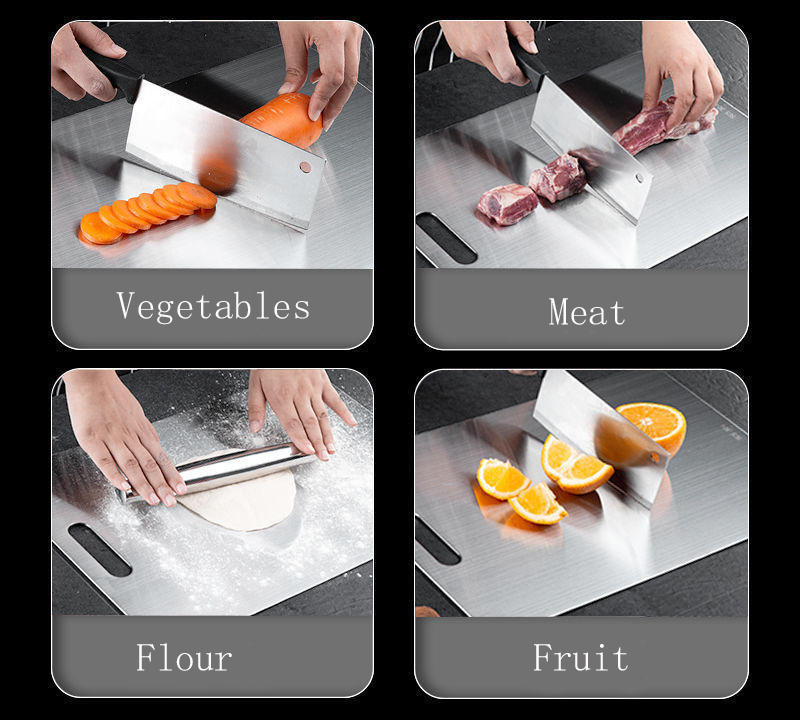 Household 304 stainless steel chopping board double sided cutting board multifunctional chopping board