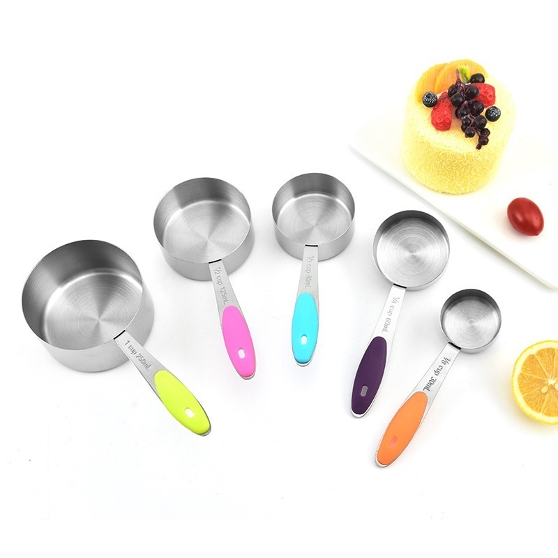 Low Price Stainless Steel 10-Piece Set Baking Spoon Measuring Cup Spoon Set With Silicone Handle