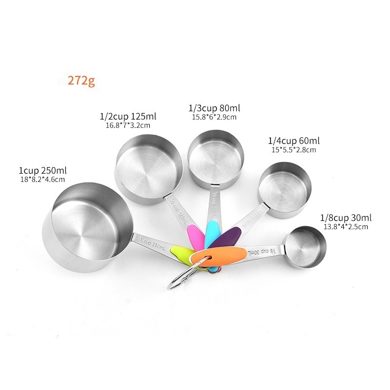 Low Price Stainless Steel 10-Piece Set Baking Spoon Measuring Cup Spoon Set With Silicone Handle