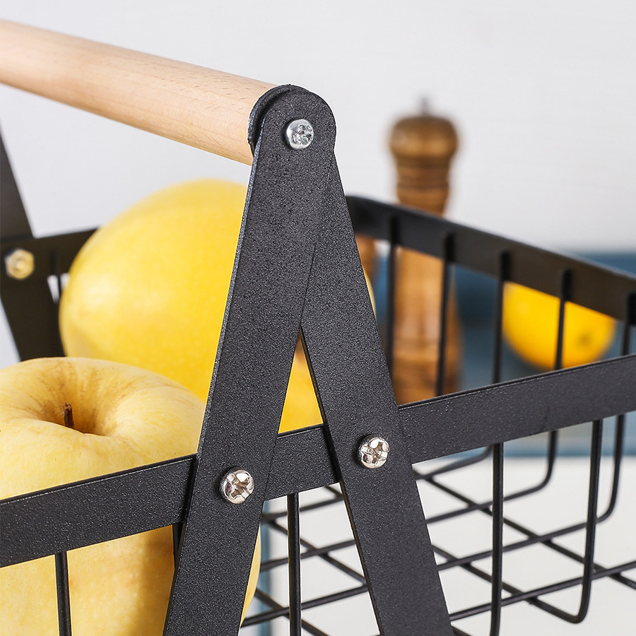 Fruit and Vegetable double layer display rack Metal kitchen fruit rack