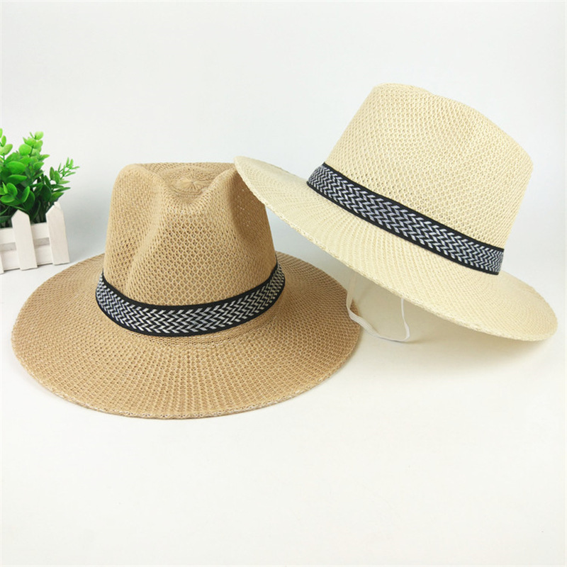 Middle Aged And Old People Summer Mens Straw Hat Wide Brim Straw Hats Oversized Bucket Straw Hat