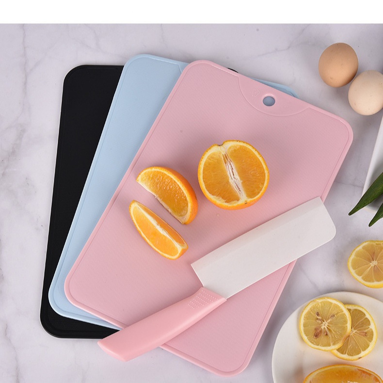 Custom Logo Thick Kitchen Wheat Straw Fiber Plastic TPR Meat Vegetable Cutting Board Chopping