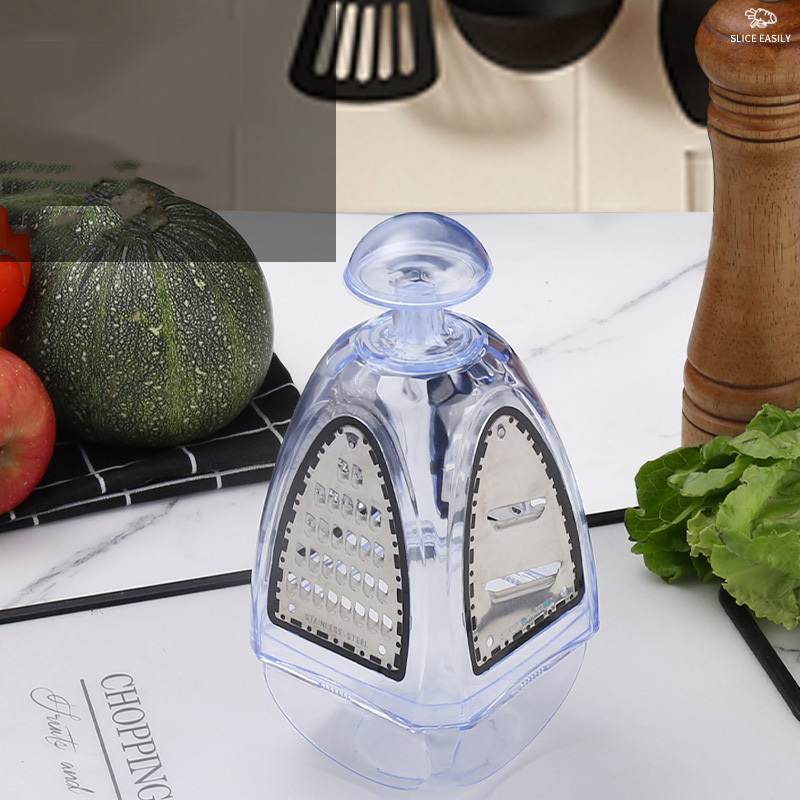 Factory Custom Portable Grater Vegetable Chopper Manual Pc 4 Sides Box Cheese Grater with Container