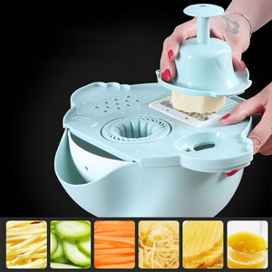 New Hot Vegetable Fruit Slicer Grater Drain Basket Kitchen Tool Cutter Peeler Multifunctional Potato Peeler Carrot Grater