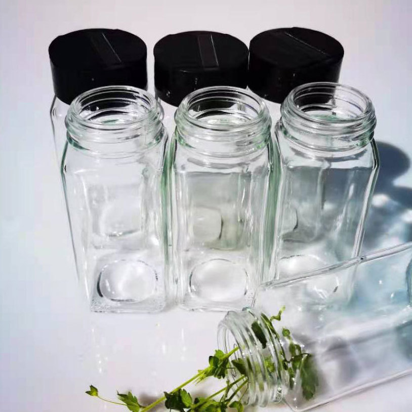 Kitchenware Clear Seasoning Salt pepper Bottle Glass Shaker Bottle Jam Spice Jar Container Spice & Pepper Shakers