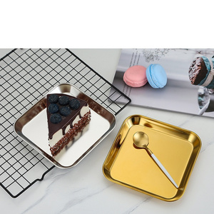 Solid Color Snack Cold Dish The Fruit Tray Is Simple Dinner Stainless Steel Plates