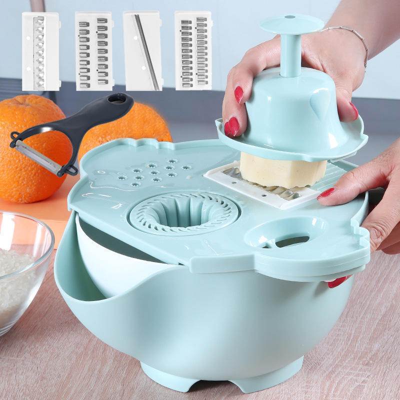 New Hot Vegetable Fruit Slicer Grater Drain Basket Kitchen Tool Cutter Peeler Multifunctional Potato Peeler Carrot Grater