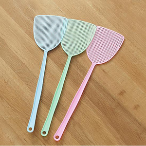 Fly Swatter Pest Control Manual Plastic Durable Long Handle Solid Color Home Bee Bug Mosquito Repellent Tool