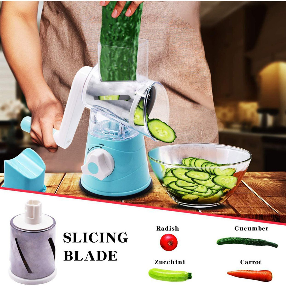 Wholesale Multifunctional Plastic Kitchen Tool Hand Drum Vegetable Cutter Grinder