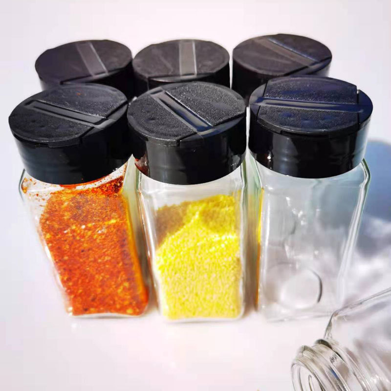 Kitchenware Clear Seasoning Salt pepper Bottle Glass Shaker Bottle Jam Spice Jar Container Spice & Pepper Shakers