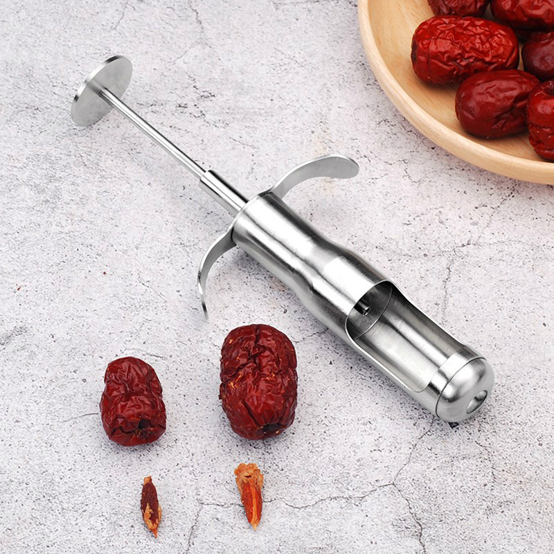 Stainless Steel Red Dates Jujube Pitter Cherry Olive Corer Home Kitchen Fruit Core Remover Seed Push Out Tool Accessories